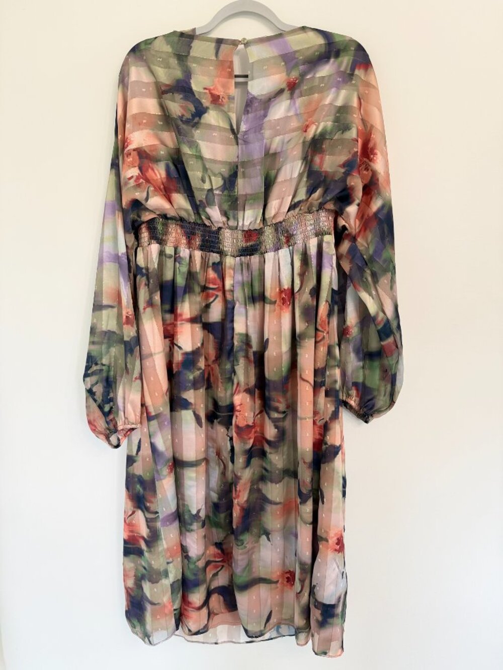 **Socialite Metallic Mixed Print Long Sleeve Midi Dress ✨🌸** - Picture 7 of 12